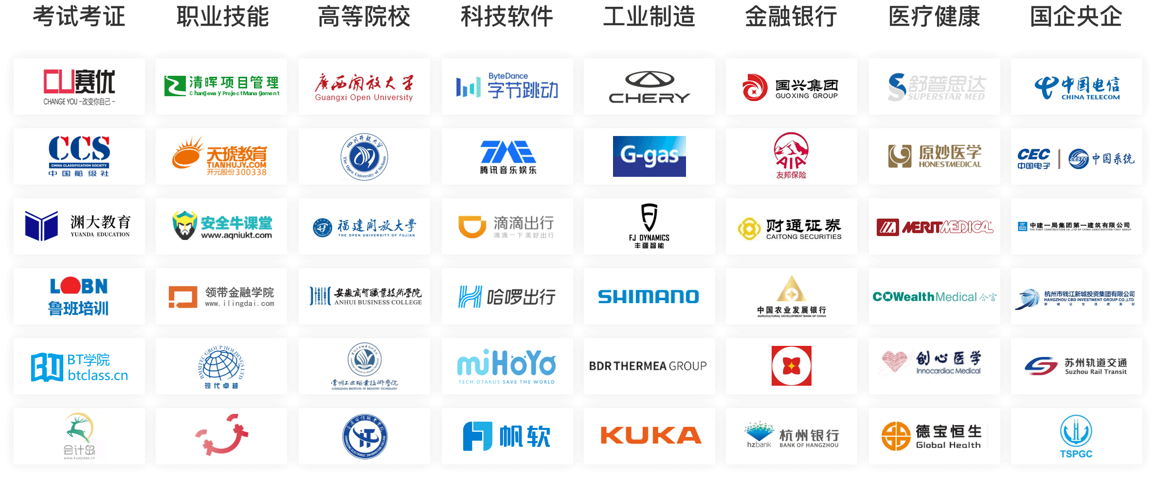 EduSoho在线教育平台客户案例墙